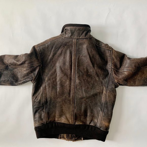 Ruehl No.925 Distressed Brown Bomber Jacket - Picture 4 of 7